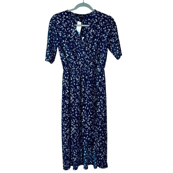 41 Hawthorn Mia Mesh Midi Wrap Dress - Blue NWT Size Small - Picture 1 of 7